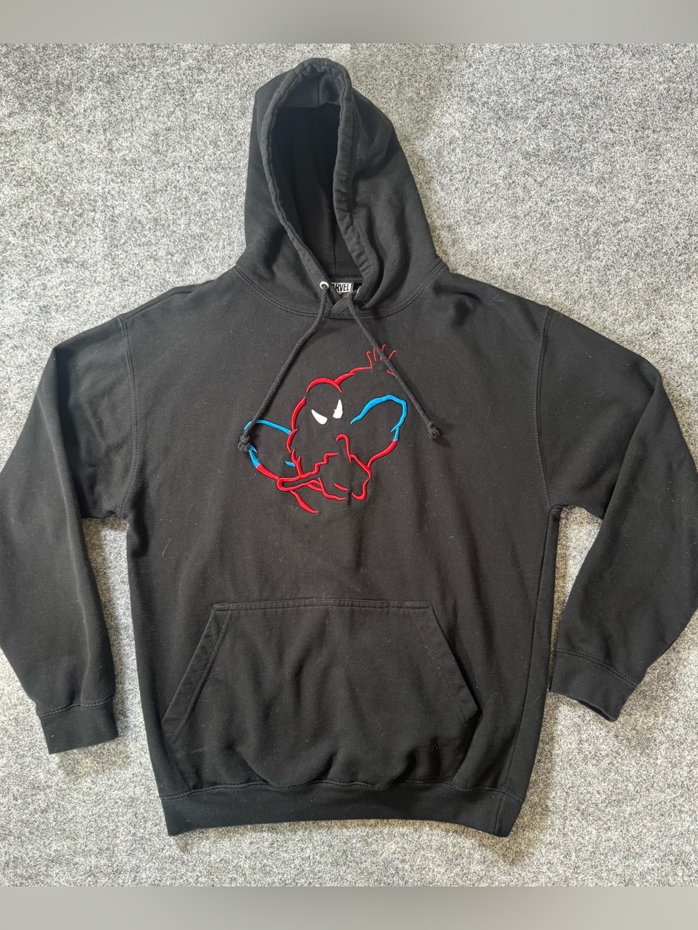 Marvel Spider-Man Universal Studios Embroidered Hoodie Black Men's Medium M